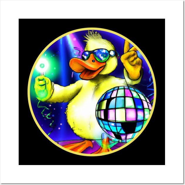 DANCE FEVER DISCO DUCK Wall Art by EmoteYourself